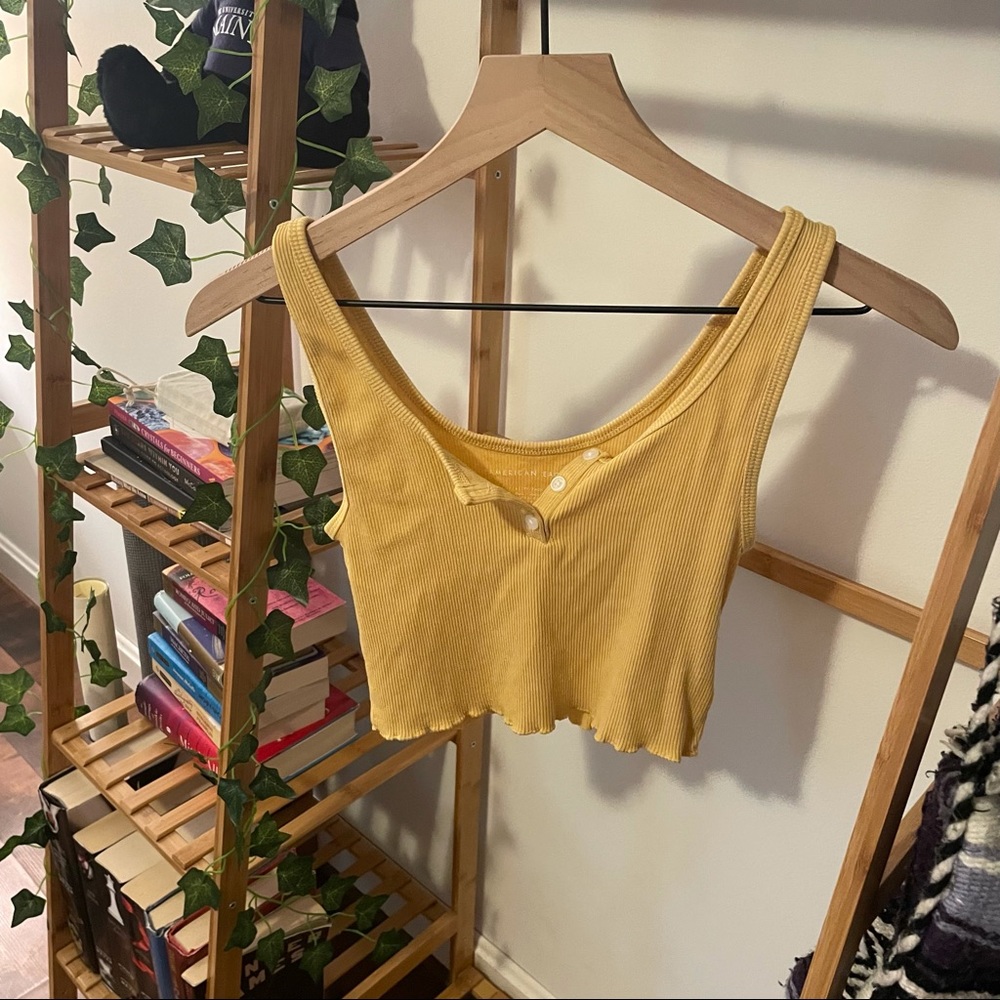 AE Henley Crop Tank Top